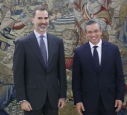 Su Majestad el Rey junto al Gobernador del Estado Libre Asociado de Puerto Rico, Alejandro García Padilla